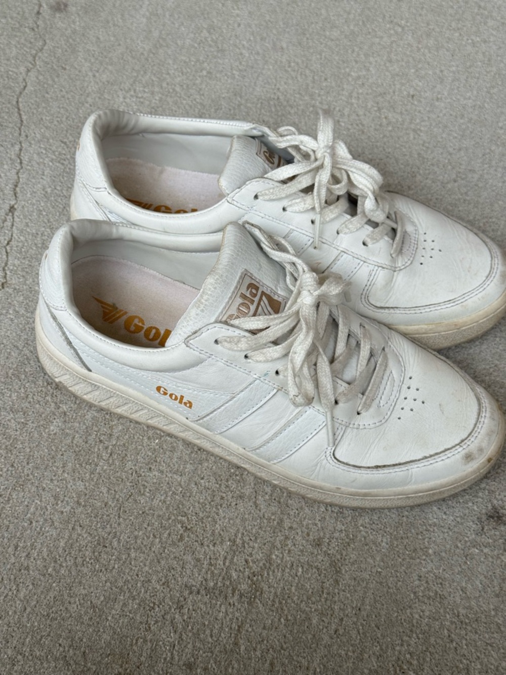 Gola Women's Grand Slam White Leather Sneakers - Picture 3 of 7